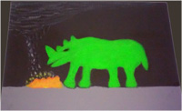 Rhino Fire Glow Art